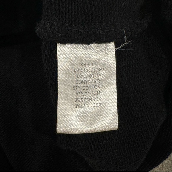 Pam & Gela Black Crop Half Zip Sweatshirt Size Medium Like New 100% Cotton - Picture 7 of 9